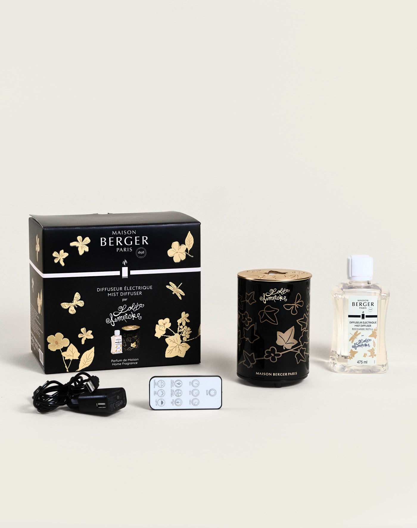 Black Satin Electric Diffuser with Lolita Lempicka