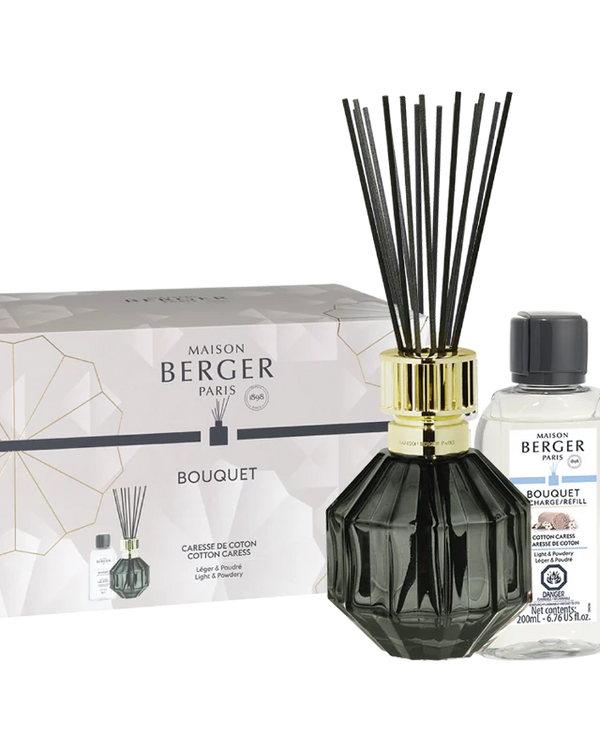 Facette Black Reed Diffuser Gift Box with Cotton Caress